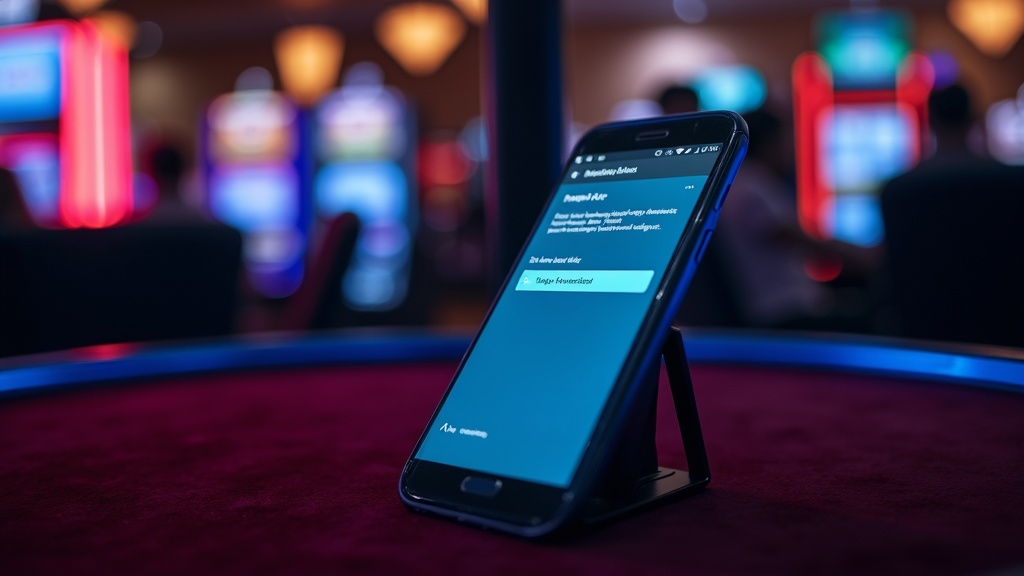Android-telefoon met installatieproces van een casino app